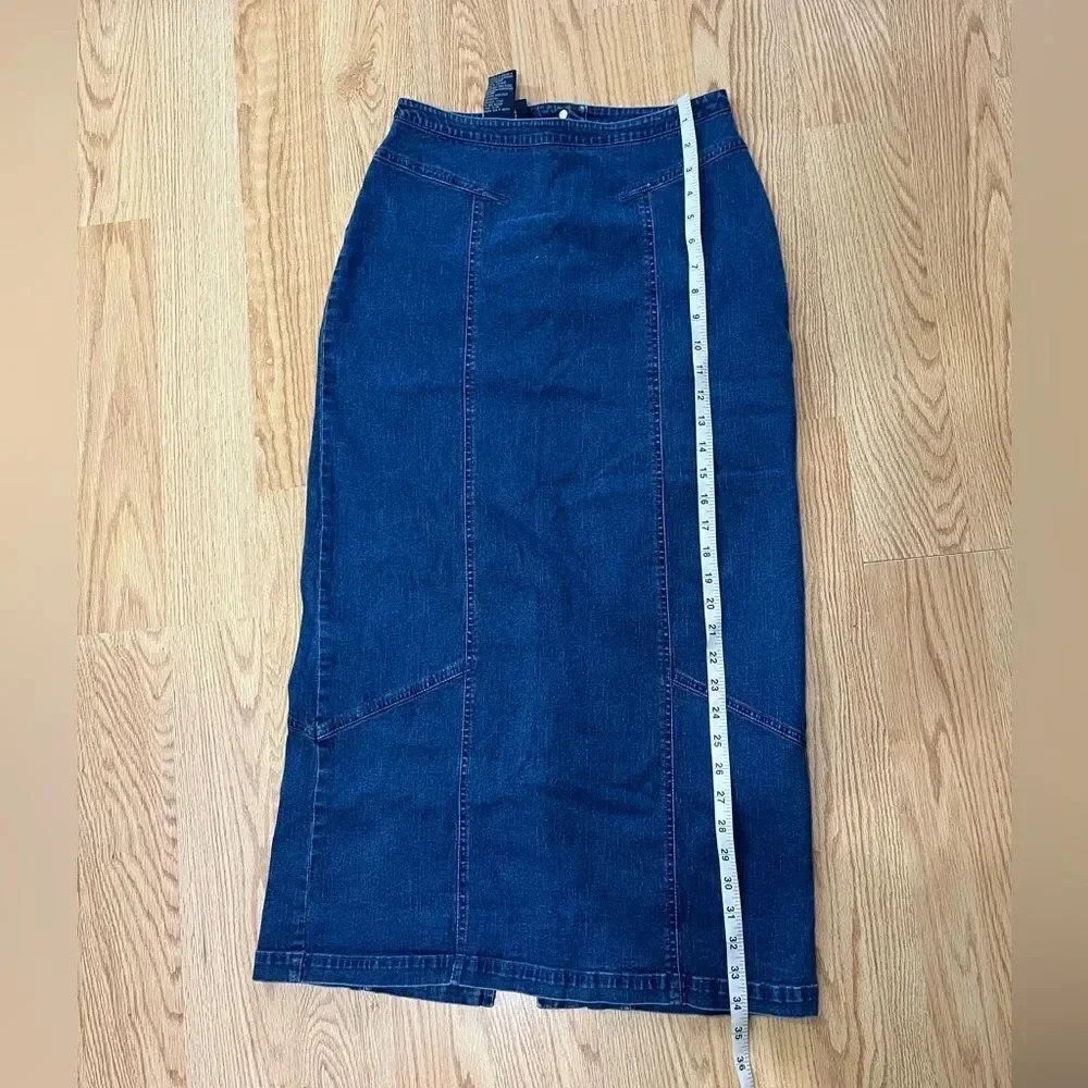 Vintage Lana Sport maxi skirt jeans Size 10 - Picture 8 of 9